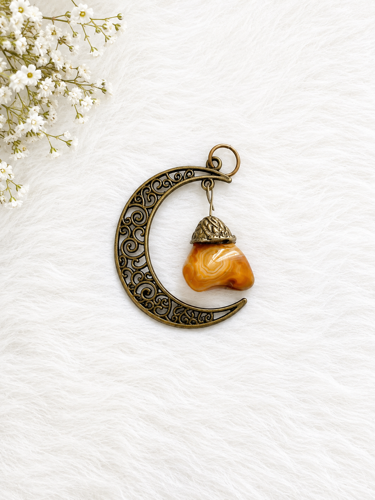 Crescent Moon Crystal Pendants