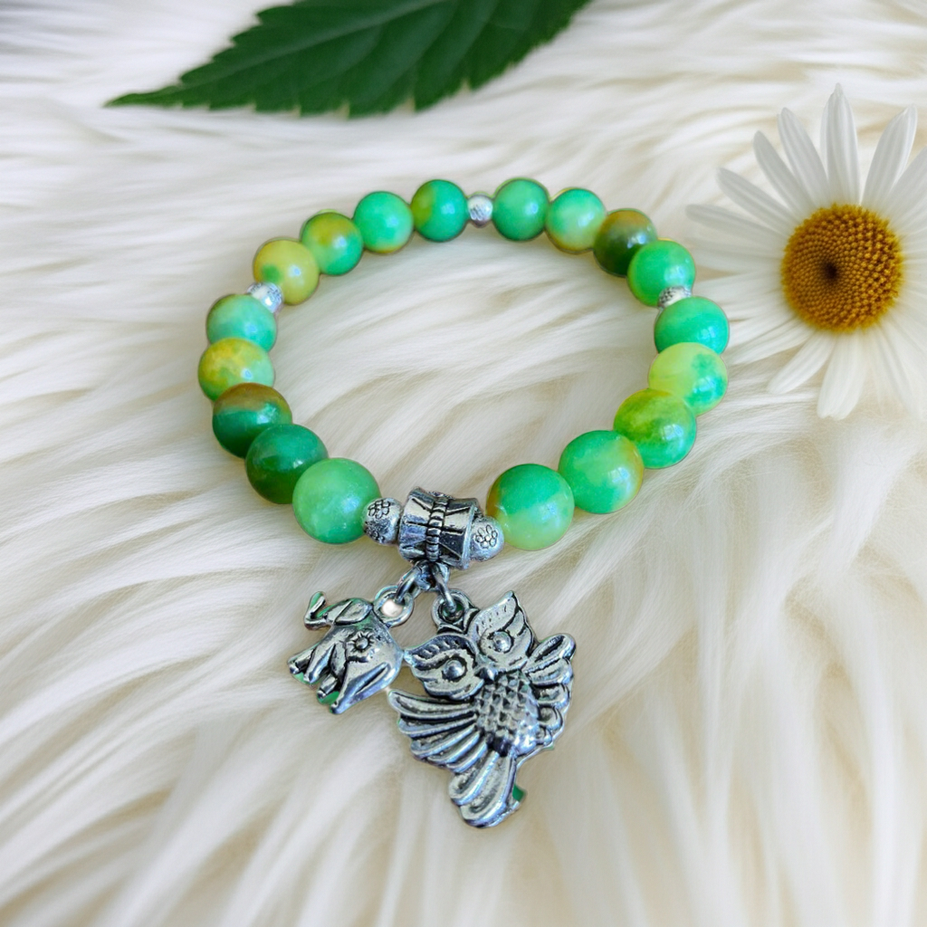Green Chalcedony Adjustable Bracelet & Stretch Bracelet
