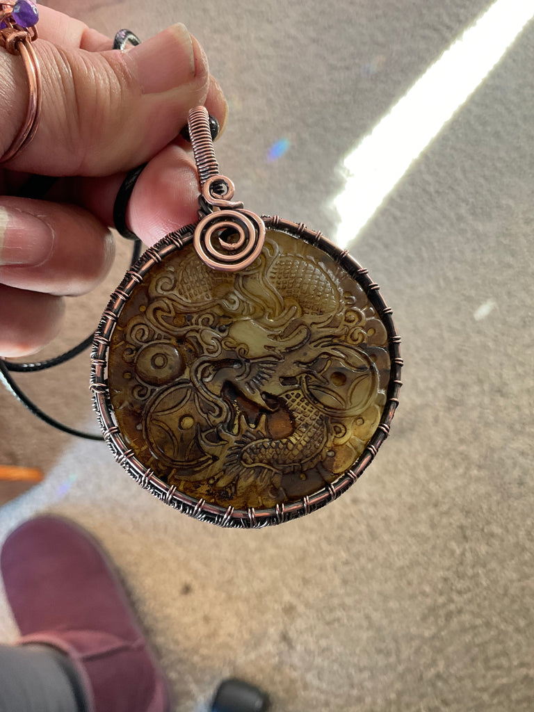 Old Jade Dragon Pendant - Connie’s Crystals 