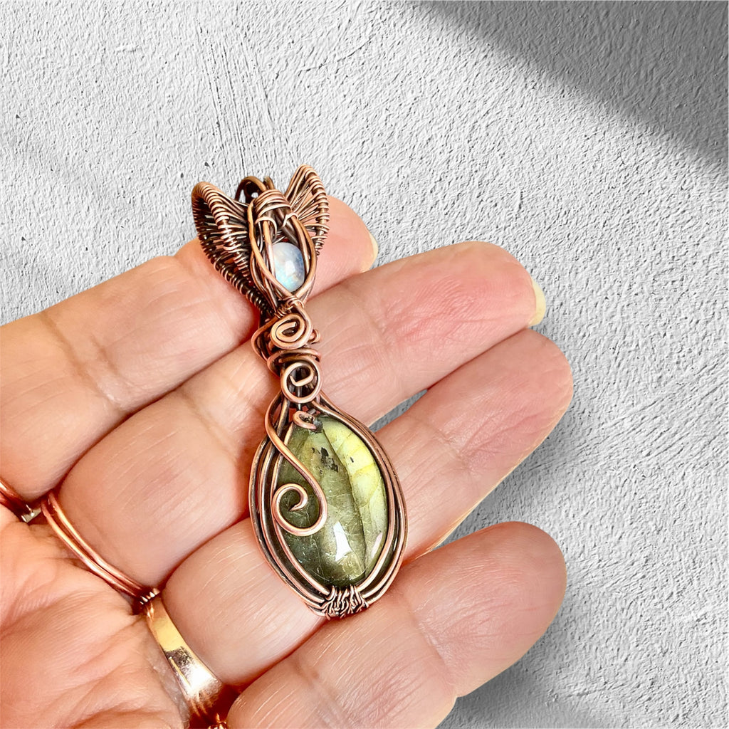Labradorite with Moonstone Accent Pendant