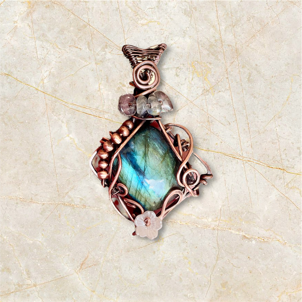 Labradorite Wire Wrapped Pendant