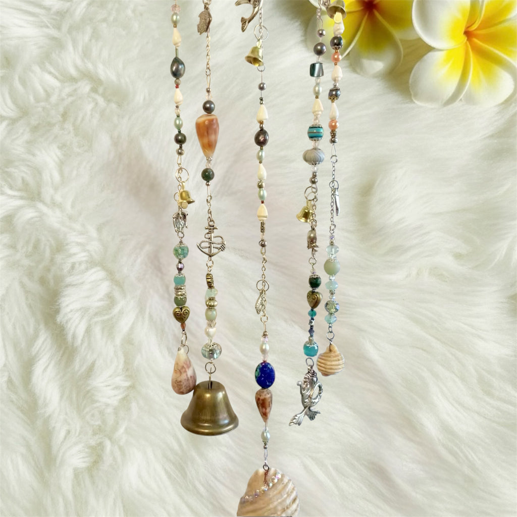 Seaside Witch Bell Chimes – Crystals, Pearls, Real Shells & Ocean Charms - Connie’s Crystals 