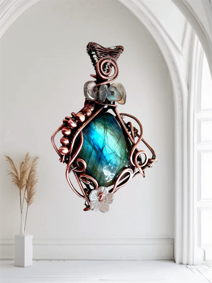 Labradorite Wire Wrapped Pendant