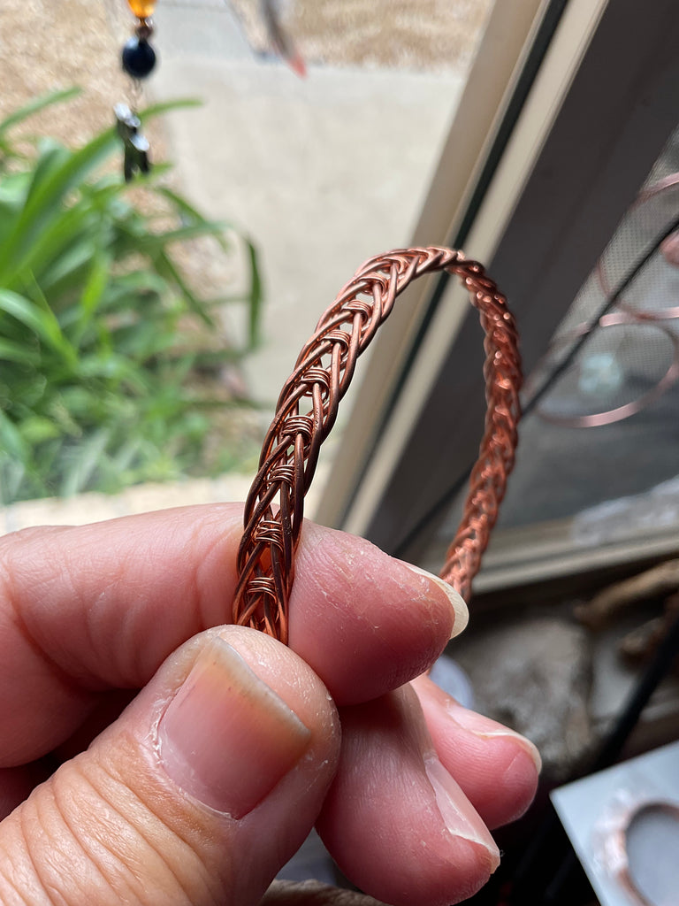 Braided Copper Bangle Bracelets