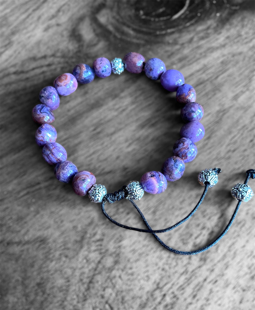 Purple Crazy Lace Agate Handmade Bracelet