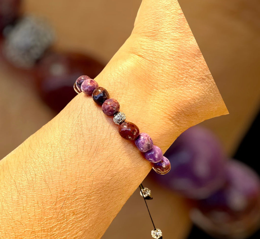 Purple Crazy Lace Agate Handmade Bracelet
