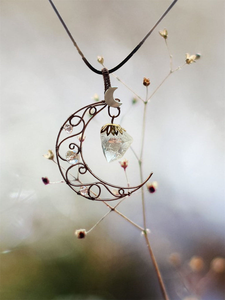 Crescent Moon with Apophyllite Pendant/Suncatcher