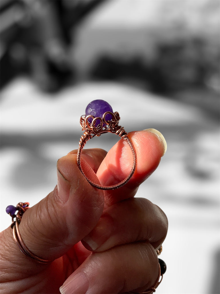 Purple Dragon Vein Handcrafted Ring