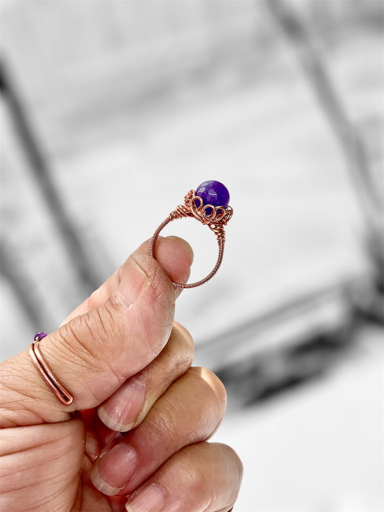 Purple Dragon Vein Handcrafted Ring