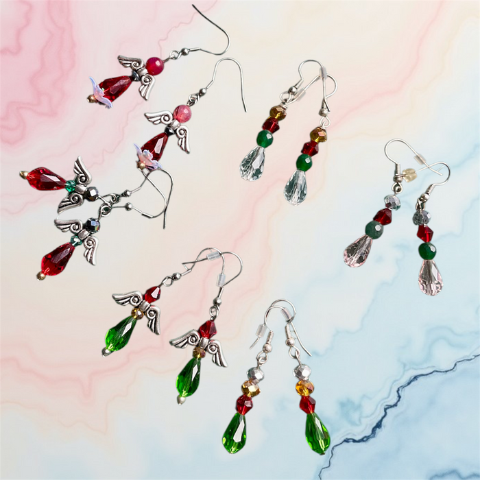 Angel shaped crystal earrings