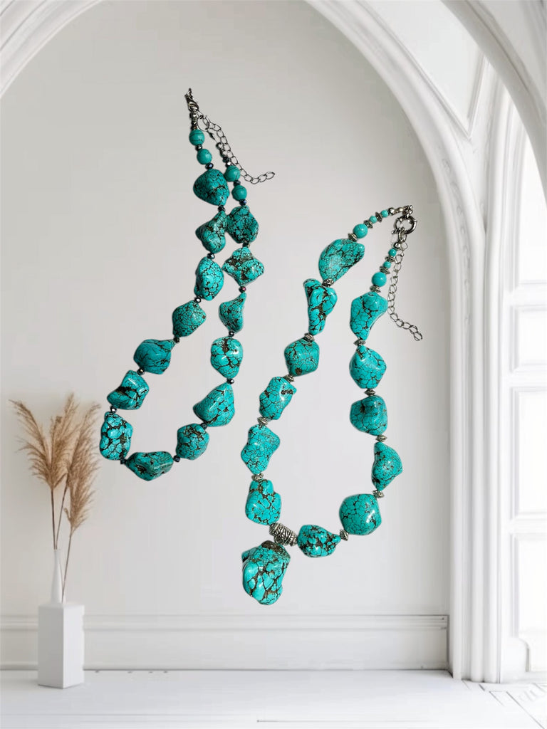 Chunky Dyed Howlite Statement Necklaces – Handmade