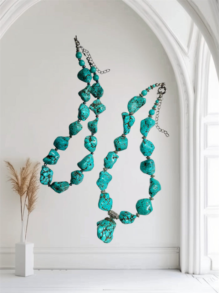 Chunky Dyed Howlite Statement Necklaces – Handmade