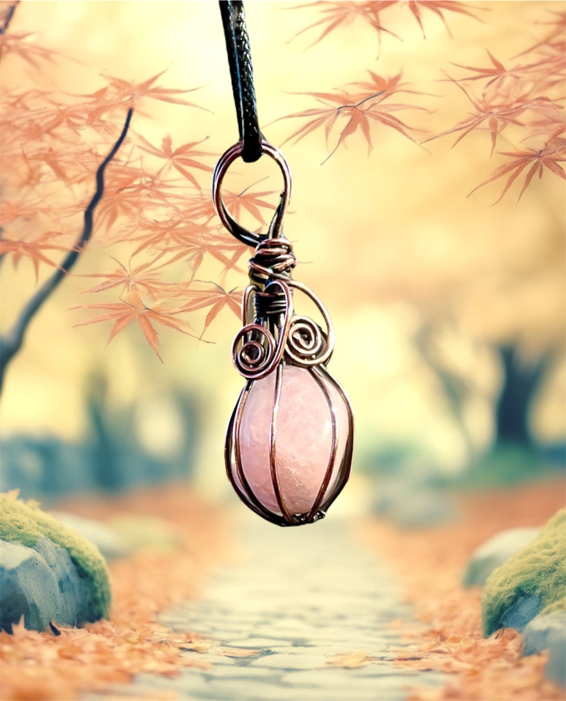 Rose Aura Quartz Pendant - Connie’s Crystals 