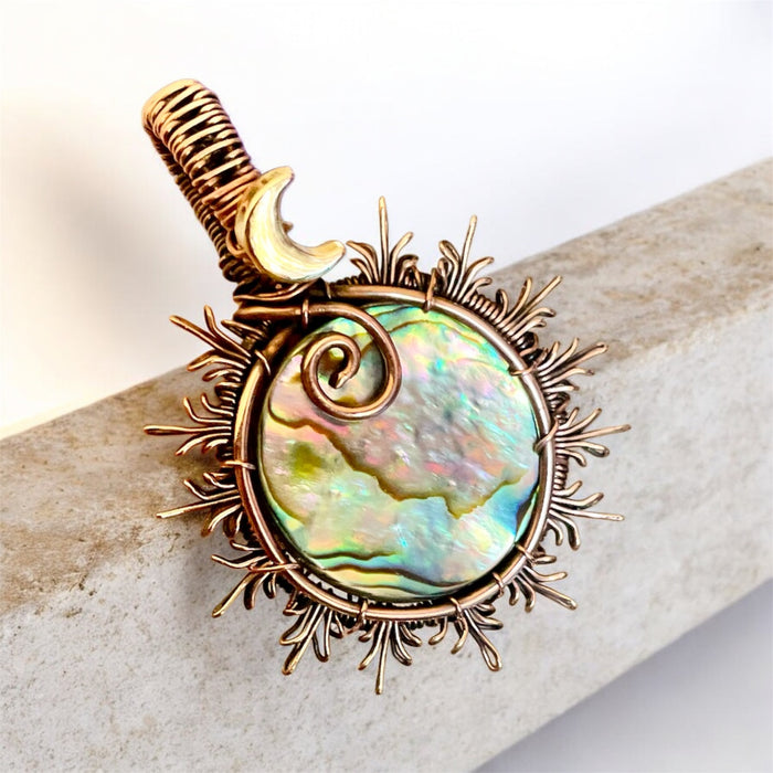 Abalone Shell Sun Pendant - Connie’s Crystals 