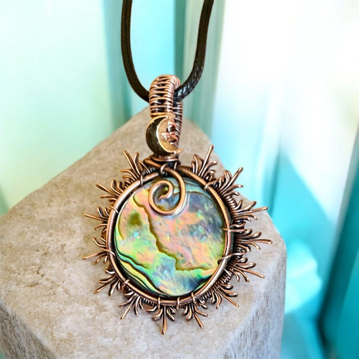 Abalone Shell Sun Pendant - Connie’s Crystals 