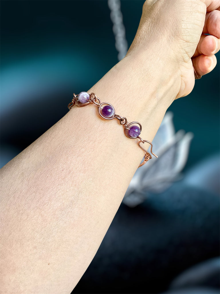 Amethyst Link Bracelet - Connie’s Crystals 