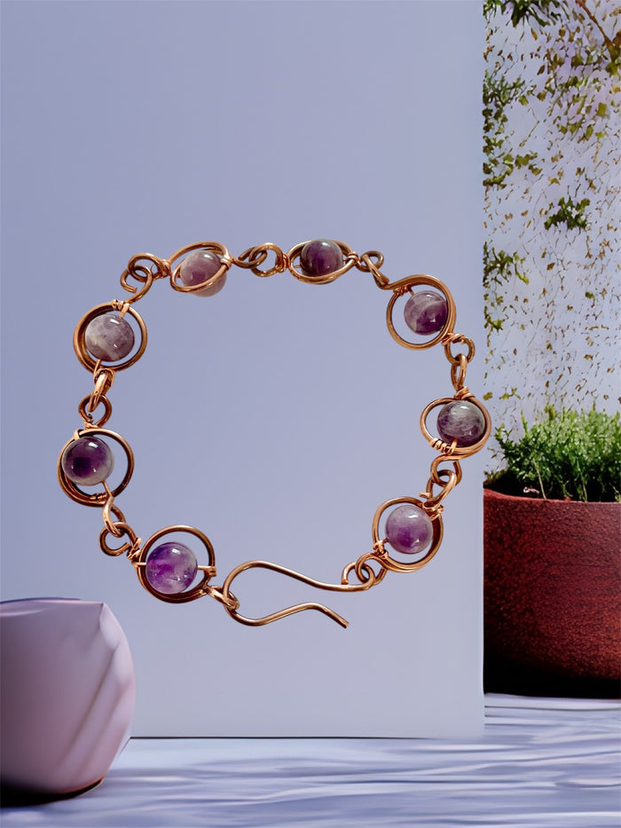 Amethyst Link Bracelet - Connie’s Crystals 