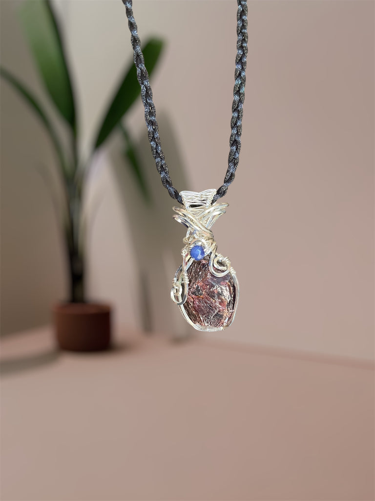 Raw Garnet Pendant – Sterling Silver Wire Wrapped - Connie’s Crystals 