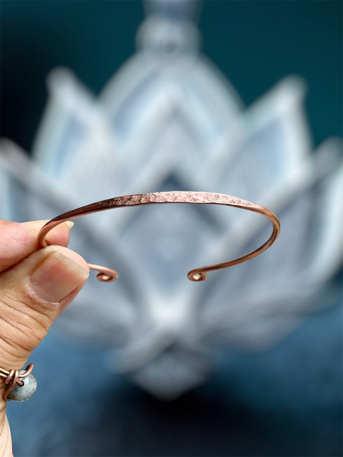 Hammered Copper Cuff Bracelet - Connie’s Crystals 