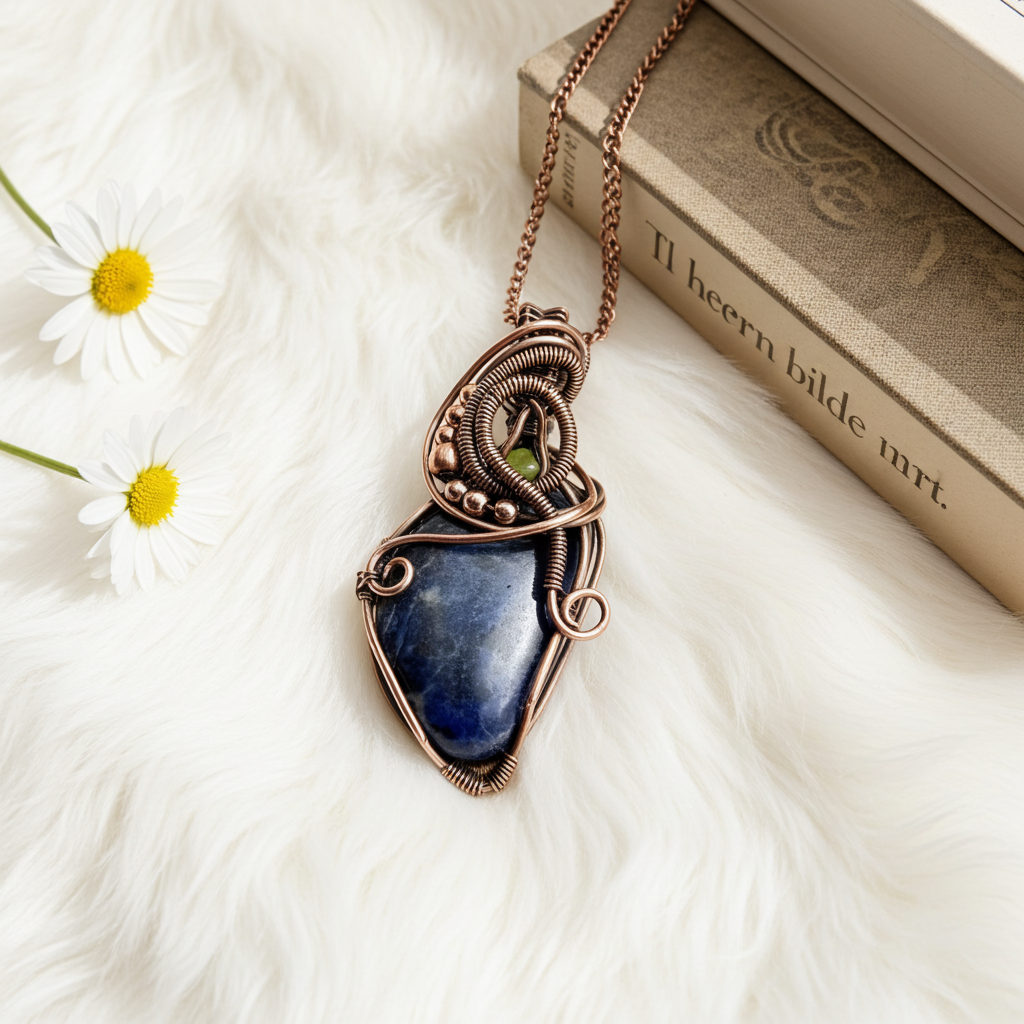 Sodalite With Peridot Accent Pendant - Connie’s Crystals 