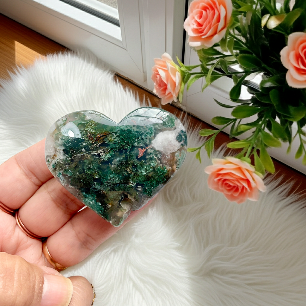 Ocean Agate Druzy Heart