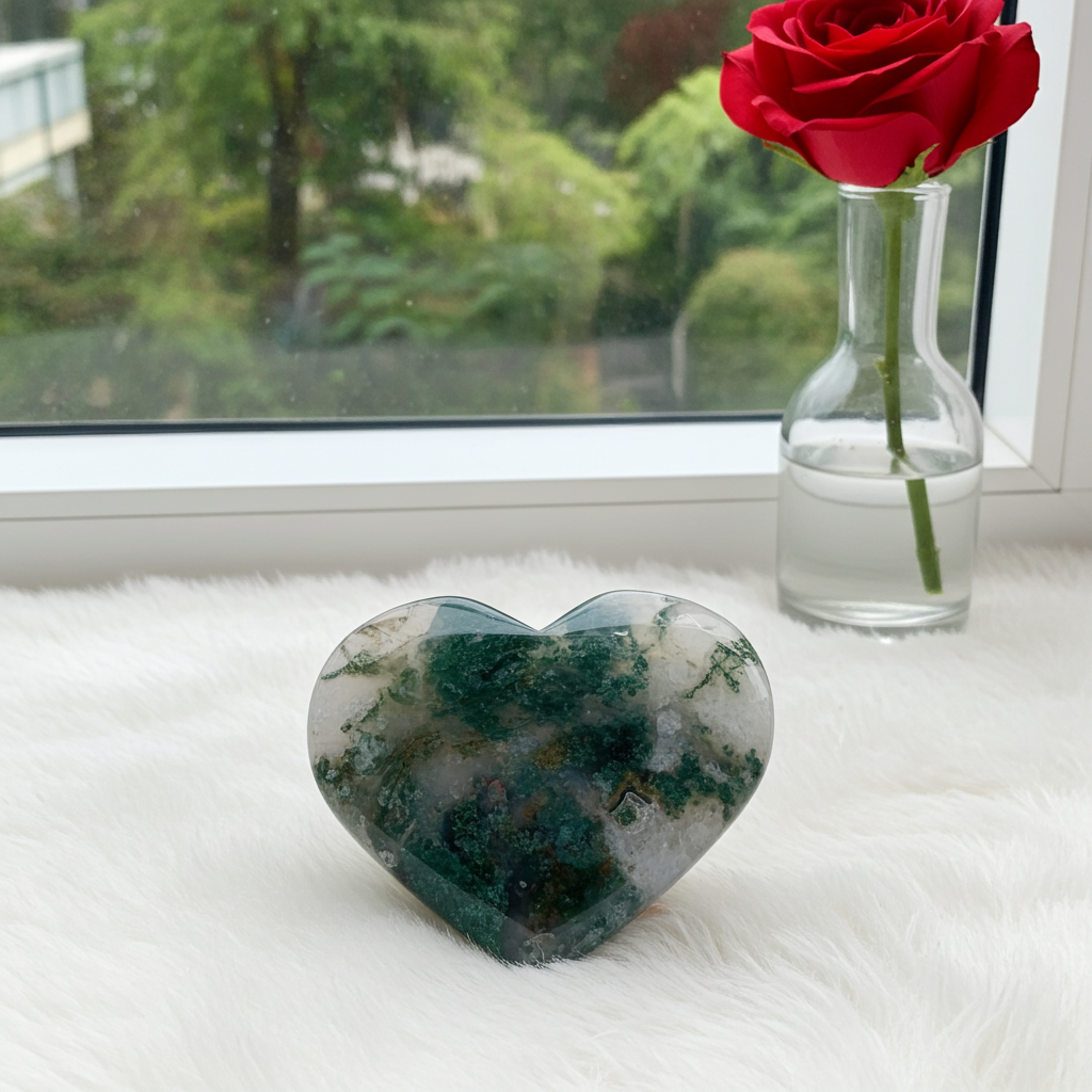 Ocean Agate Druzy Heart