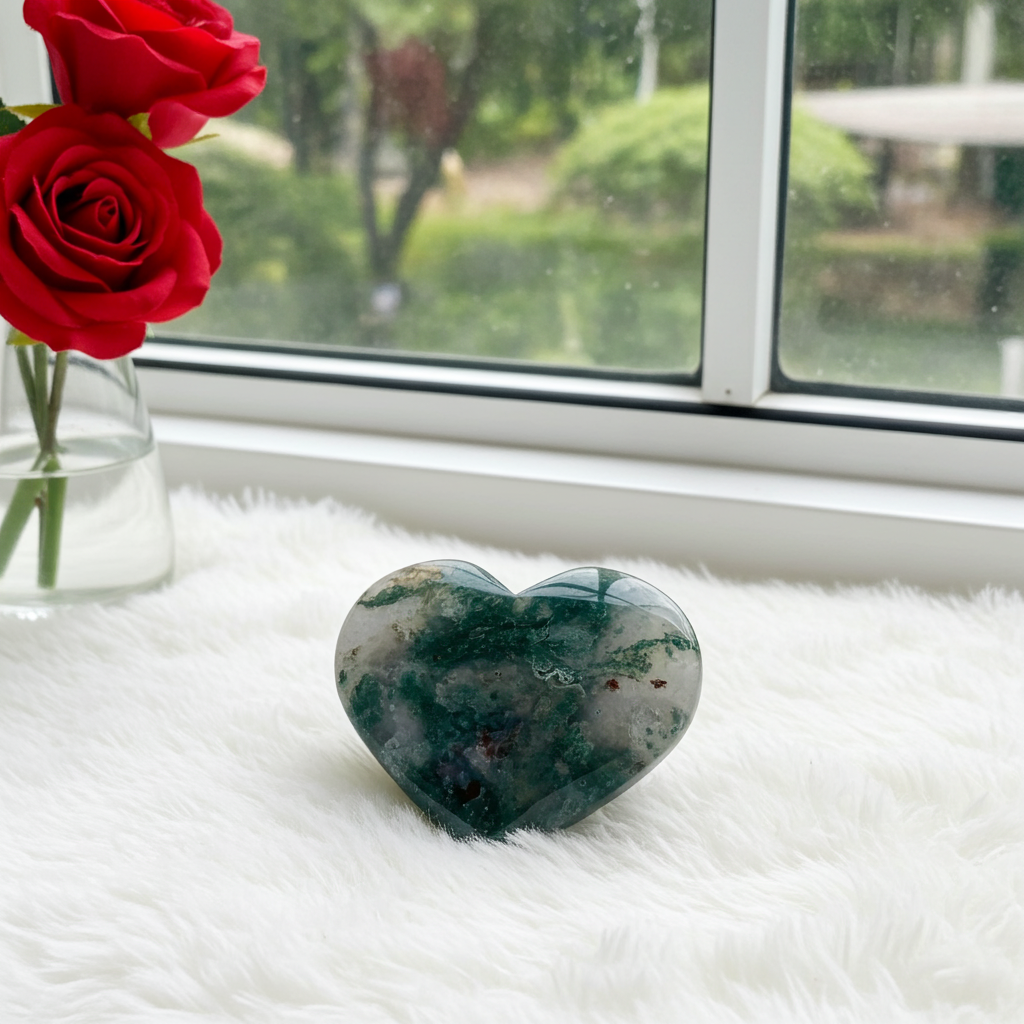 Ocean Agate Druzy Heart