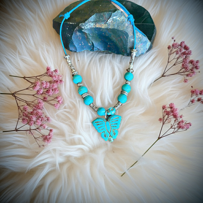 Howlite Turquoise Anklet - Connie’s Crystals 