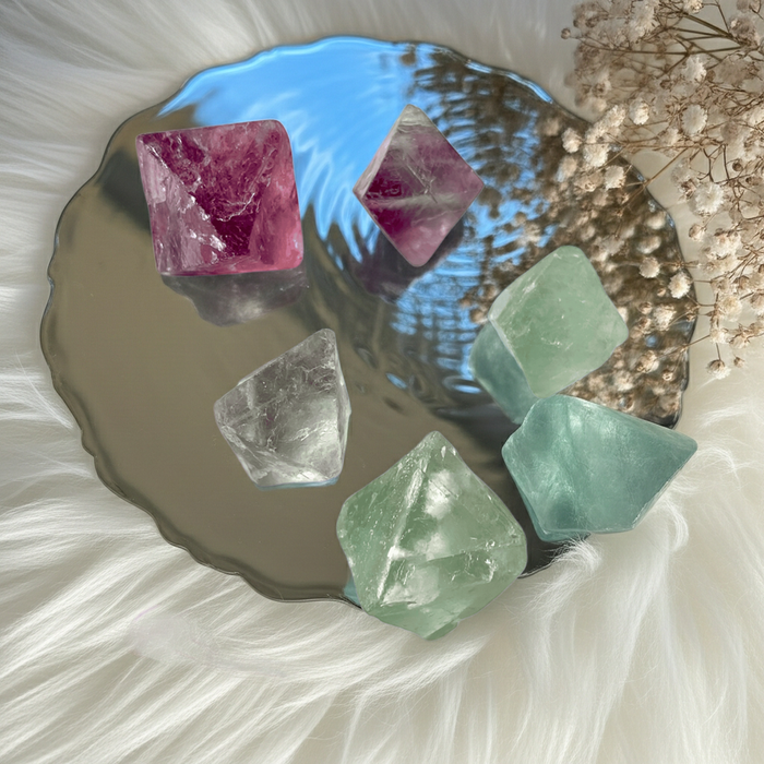 Fluorite Octahedron Set of 5 - Connie’s Crystals 