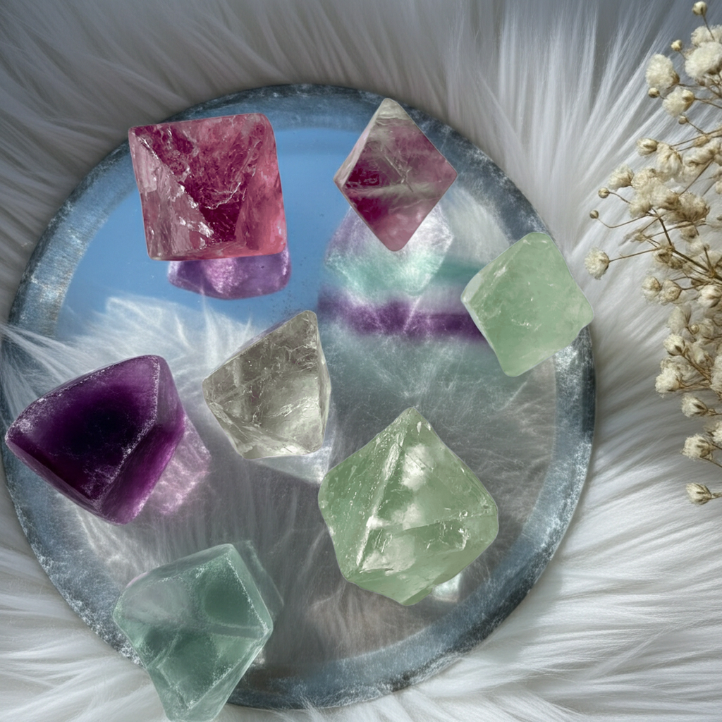 Fluorite Octahedron Set of 5 - Connie’s Crystals 