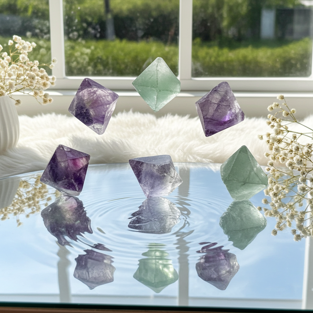 Fluorite Octahedron Set of 5 - Connie’s Crystals 