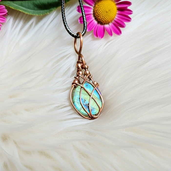 Labradorite Wire Wrapped Pendant - Connie’s Crystals 