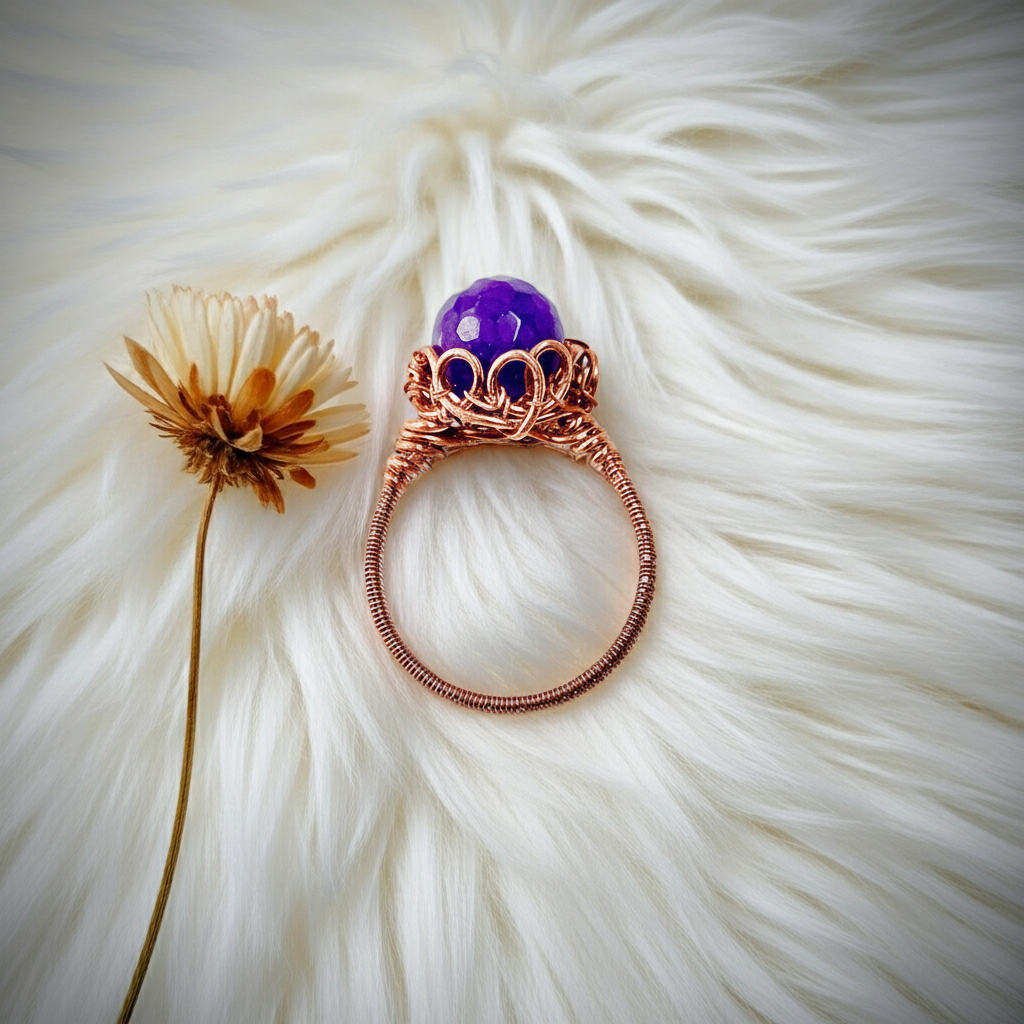 Purple Dragon Vein Handcrafted Ring - Connie’s Crystals 