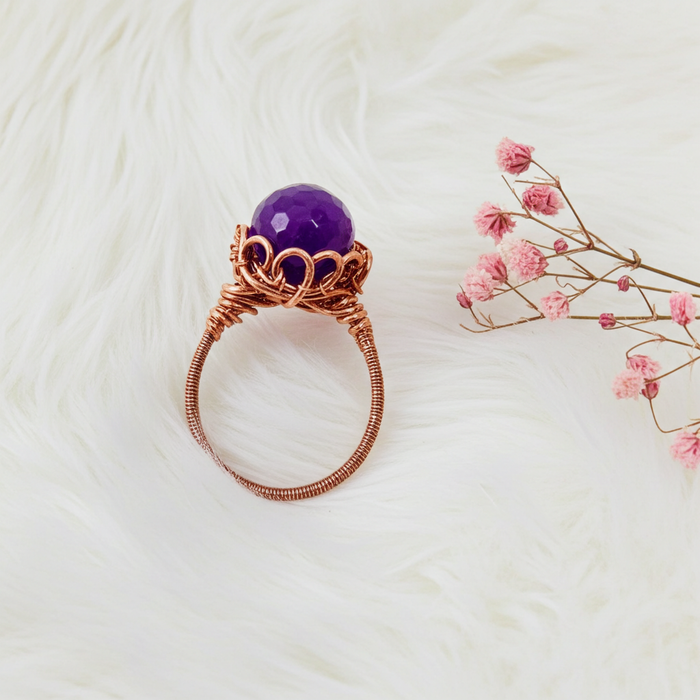 Purple Dragon Vein Handcrafted Ring - Connie’s Crystals 