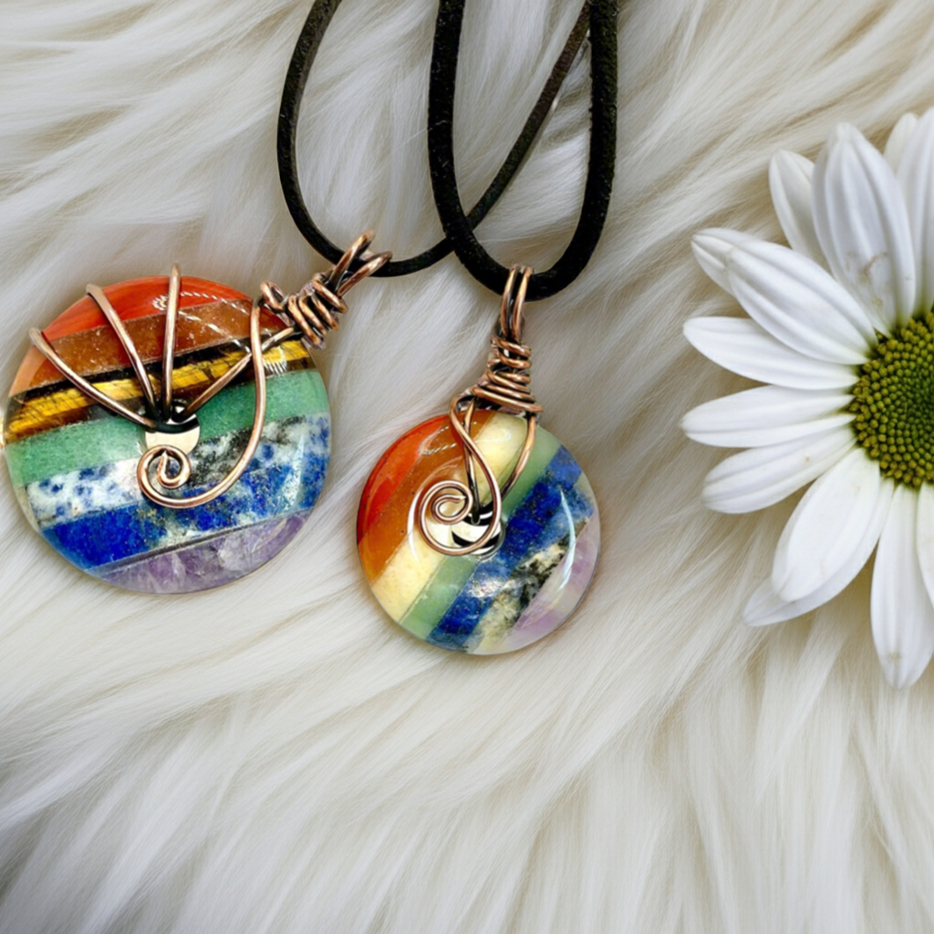 Seven Chakra Pi Stone Pendants - Connie’s Crystals 