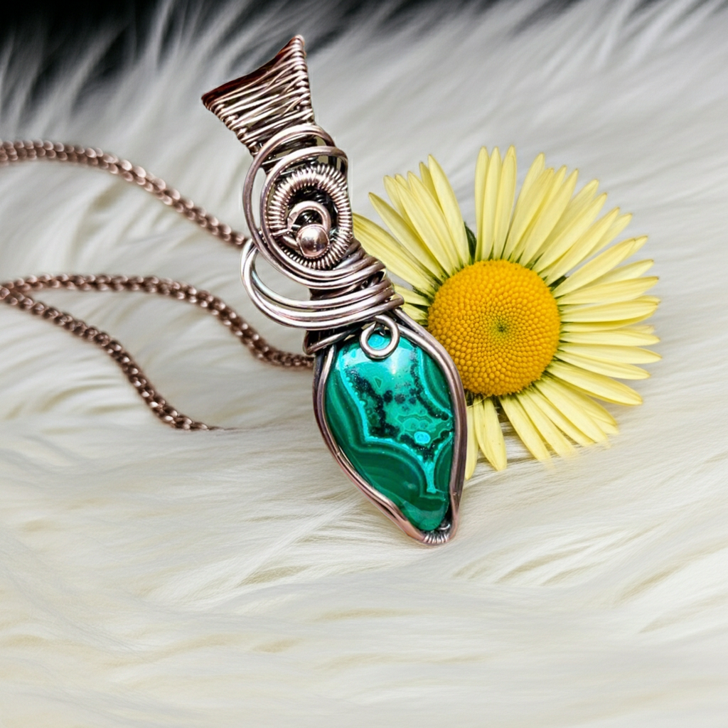 Chrysocolla in Malachite Pendant - Connie’s Crystals 