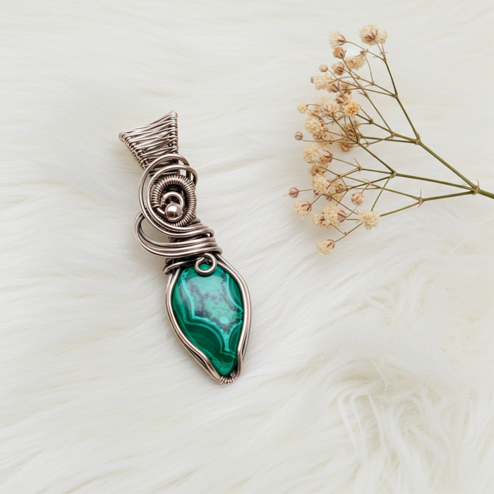 Chrysocolla in Malachite Pendant - Connie’s Crystals 