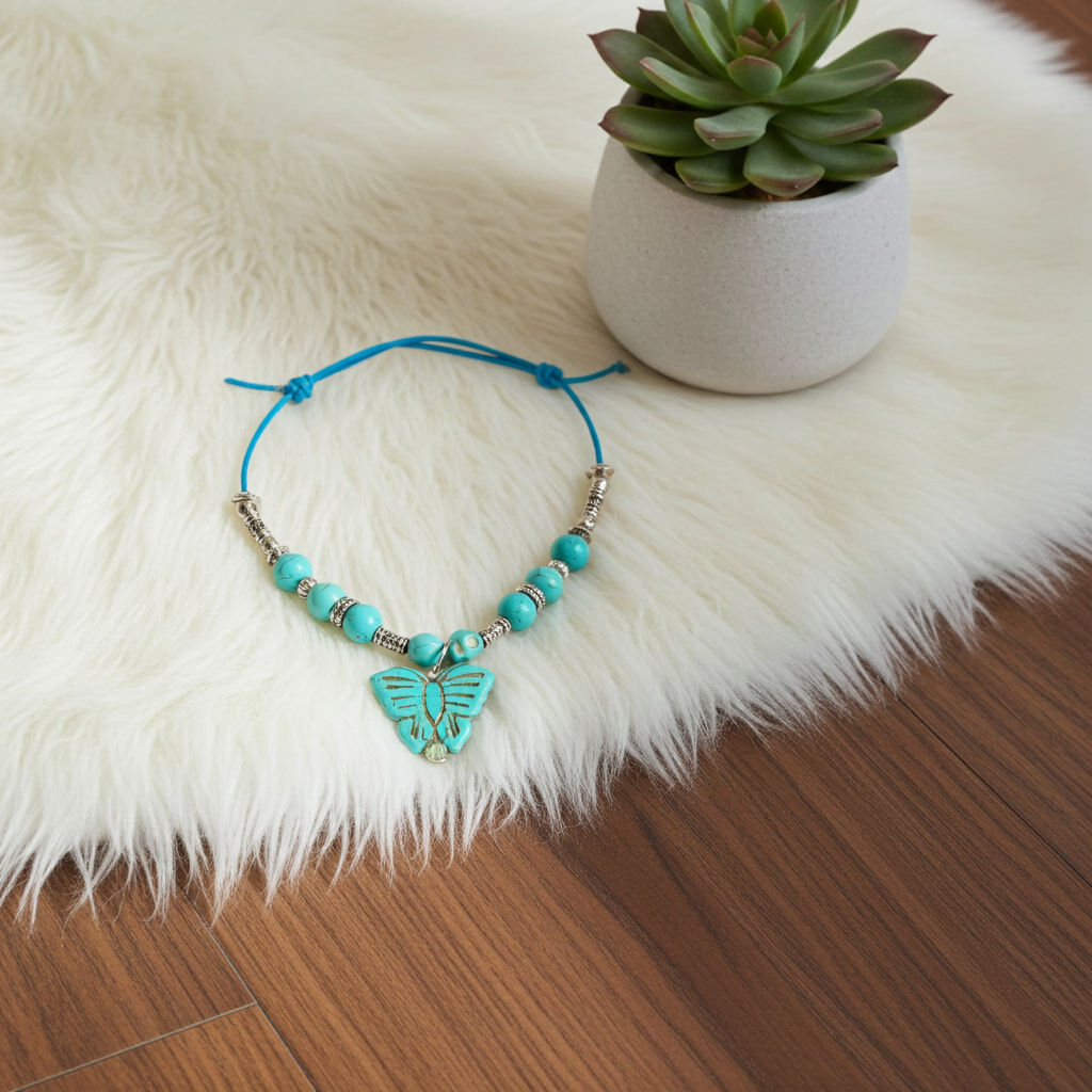 Howlite Turquoise Anklet - Connie’s Crystals 