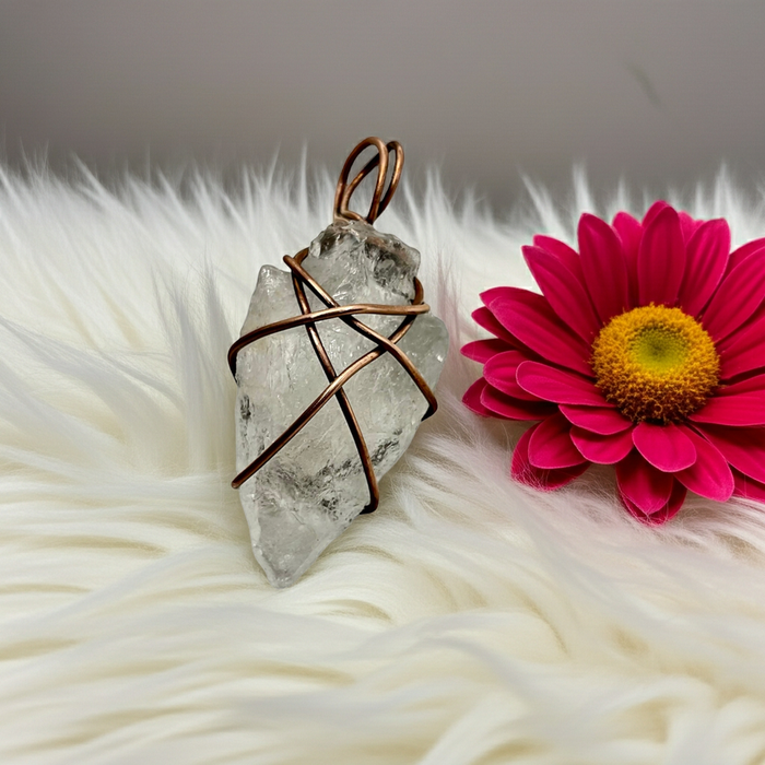 Clear Quartz Arrow Point Wire Wrapped Pendant - Connie’s Crystals 
