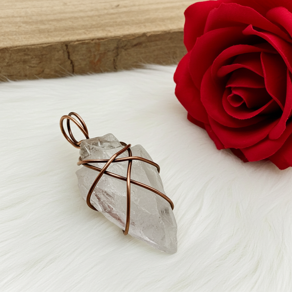 Clear Quartz Arrow Point Wire Wrapped Pendant - Connie’s Crystals 