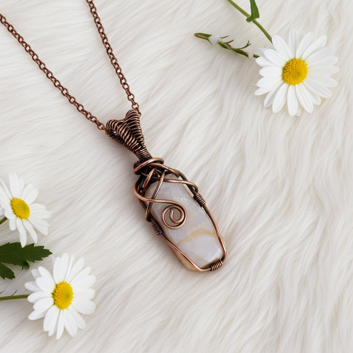 White Boulder Opal Pendant - Connie’s Crystals 
