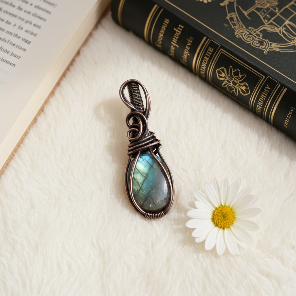 Wire Wrapped Labradorite Pendant - Connie’s Crystals 