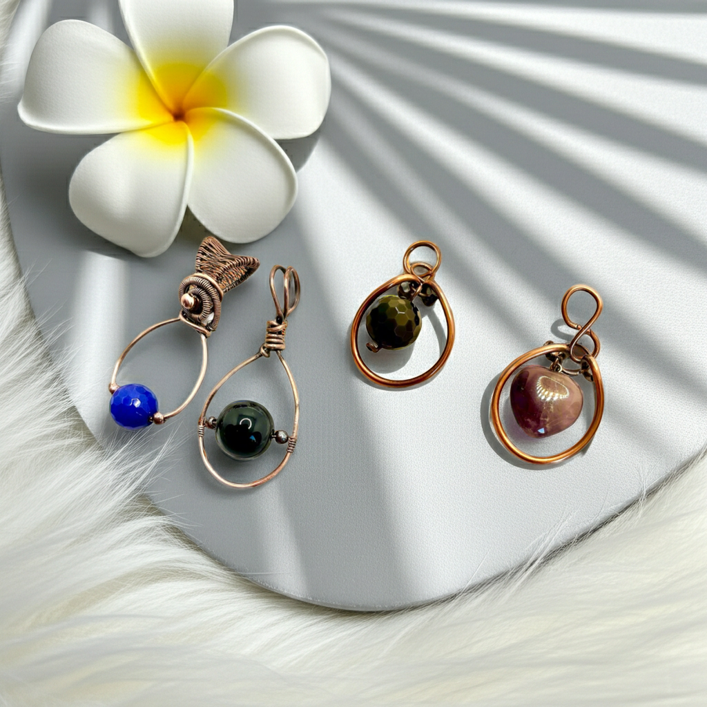 Amethyst, Obsidian and Sapphire Mini Fidget Pendants - Connie’s Crystals 