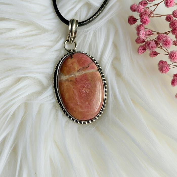Rhodonite Pendant in Sterling Silver