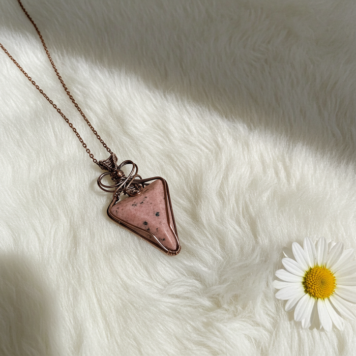 Rhodonite Wire Wrapped Pendant - Connie’s Crystals 