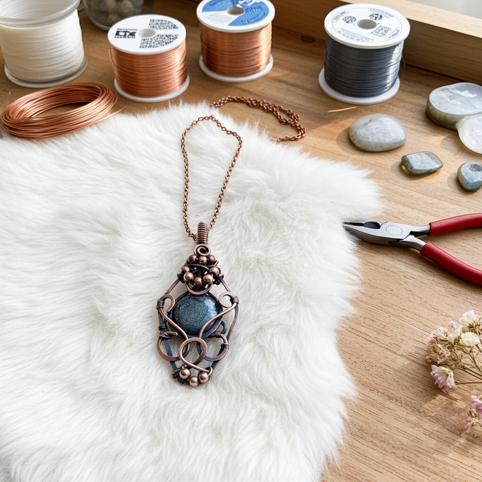 Marcasite Wire Wrapped Pendant - Connie’s Crystals 