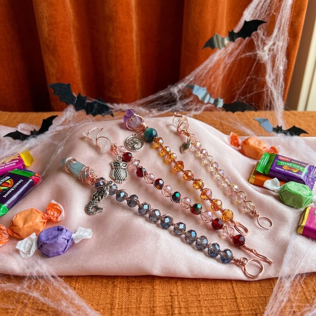 Crystal Wands – Copper Wrapped Crystals with Tibetan Silver Charms