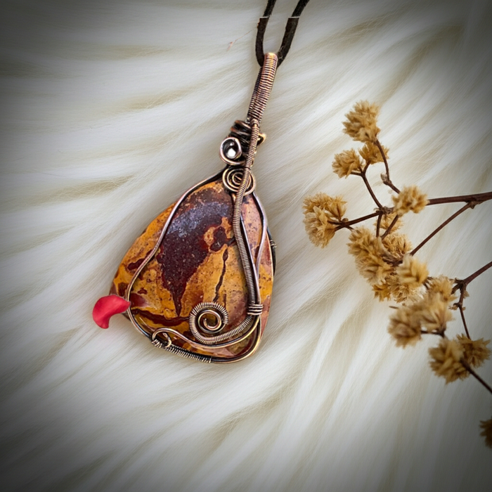 Mookaite Wire Wrapped Pendant - Connie’s Crystals 