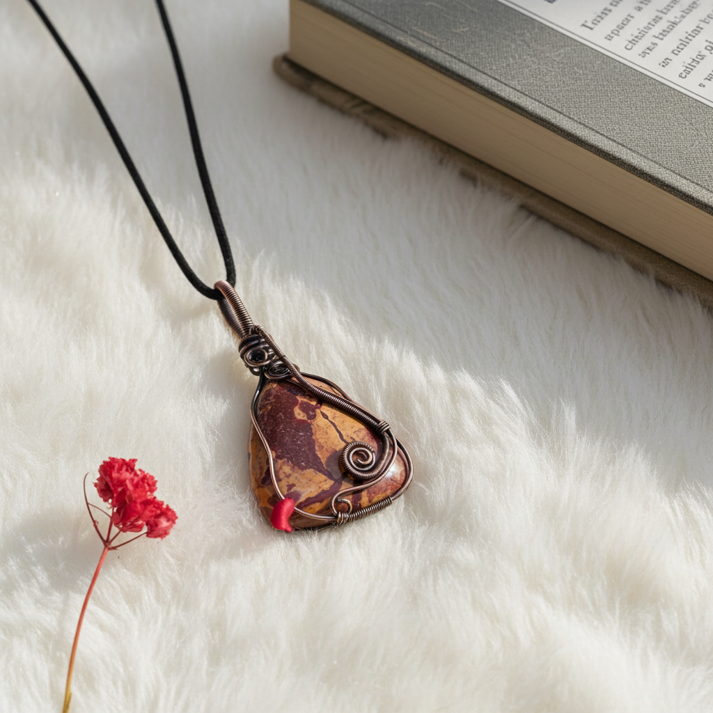 Mookaite Wire Wrapped Pendant - Connie’s Crystals 