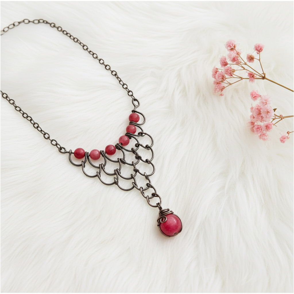 Rhodochrosite Handcrafted Necklace - Connie’s Crystals 